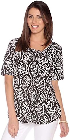 Ava Lynn by Santiki Macy Button Front Top - Black/White - X-Small