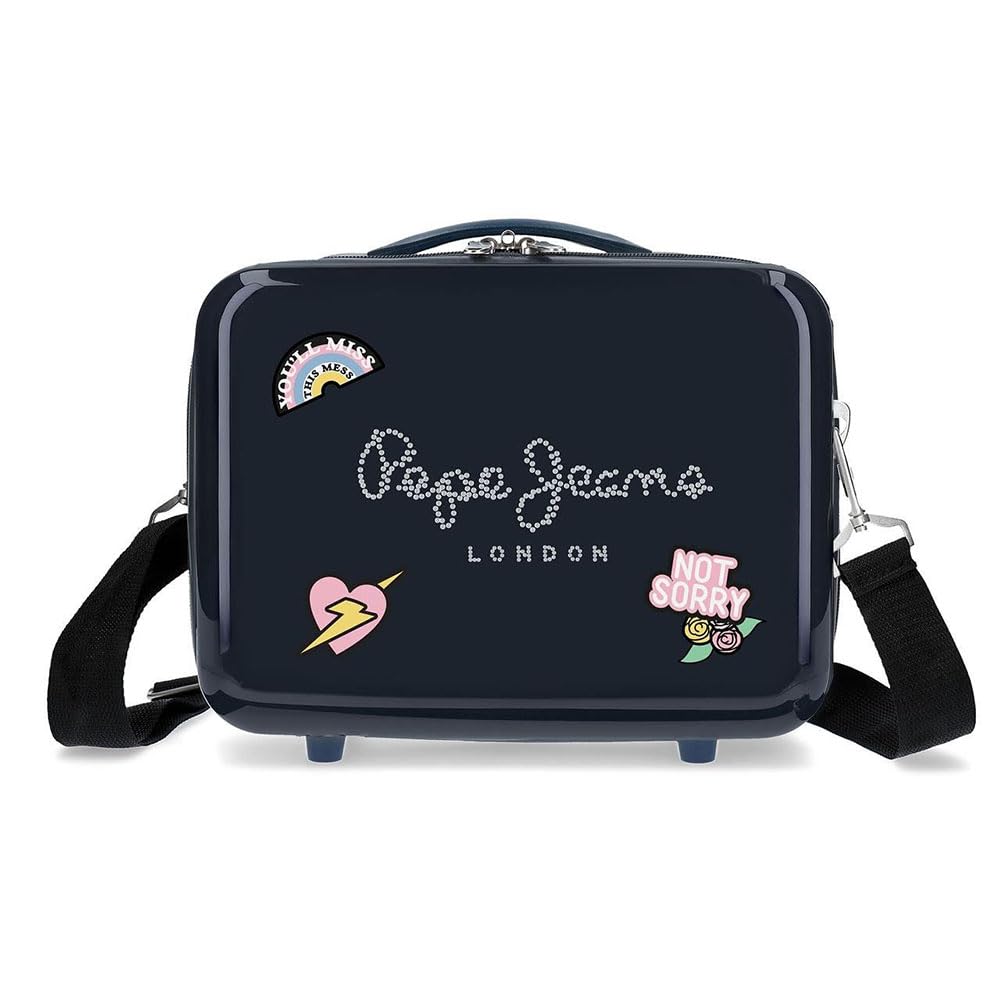 Pepe Jeans Emi Adaptable Beauty Case Blue 29x21x15 cms ABS