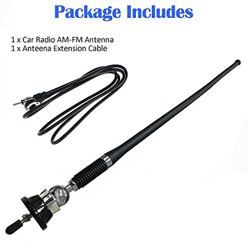 Linkstyle 16.9 Inch Car FM AM Radio Antenna, Flexible Mast Radio FM/AM