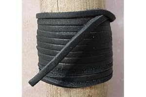 DANGEROUS THREADS Lace Lacing Leather Topgrain Latigo Cowhide Black 10 Feet Long 1 Piece