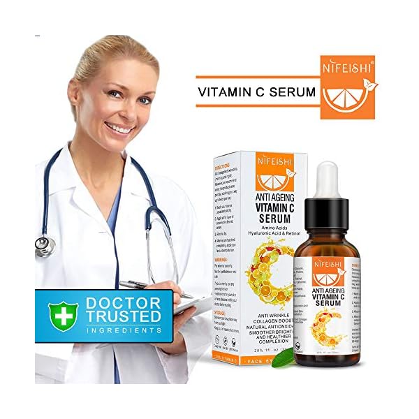 Vitamin C Serum for Face with Hyaluronic Acid & Retinol Natural Anti-Aging & Anti Wrinkle Facial Serum Hydrate and…