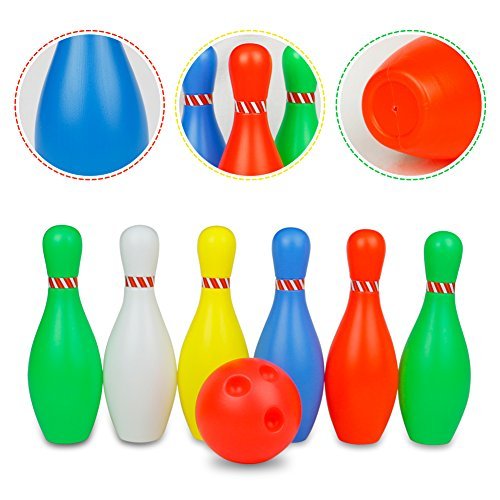 Kinder Bowling Spiel Spielzeug-Spiel Kinder Bowling-Set Party Spielzeug mit 1 Ball und 6 Pins