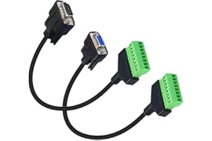 Hanprmee DB9 RS232 to 8Pin Screw Terminal Solderless Connector Extension Cable, DB9 9-Pin Serial Port Male Female to 8 Pin Te