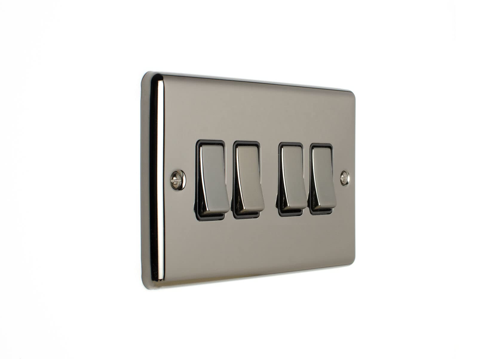 4 Gang 10Amp 2Way Switch Black Nickel Enhance Range Black Trim