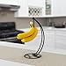 Home Basics Steel Banana Tree Holder Stand, Rust Resistant, Prevents Bruising, Circular Base, Black Satin Finish