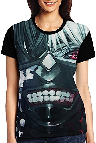 JieKeTieShen Women's Tokyo Ghoul 3D Printed Short Sleeve Funny Tee Shirt