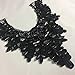 2 Pieces, Detail Leaf Design Applique with Beautiful Beadwork, Black, 12.5