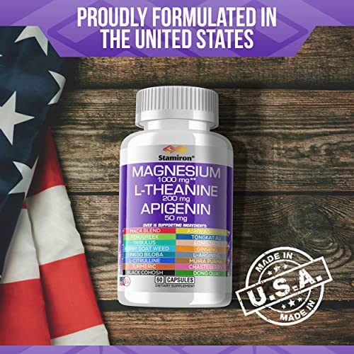 Magnesium Complex 1000mg L Theanine 200mg Apigenin 50mg Supplement with