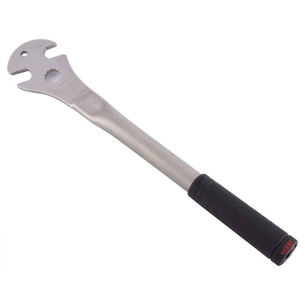 VGEBY Bicycle Pedal Wrench Spanner Repair Tool Professional With Super Long Hand 15mm Silver