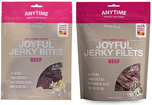 The Honest Kitchen Joyful Jerky Beef Bites and Beef Filets Jerky Dog Treats (Bundle)