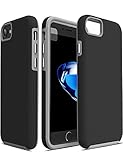TOZO for iPhone 7 Case / iPhone 8 Case, ARMOR Series Football Pattern Texture Soft Touch Anti-Slip Grip [Shock Proof] Ultra Rugged Dual Layer Protect Case [Gray+Black]