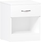Vida Designs Large White Bedside Cabinet 1 Drawer Melamine Metal Handles view 7