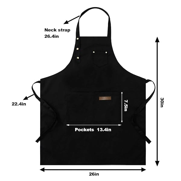 GEOUNZAY APRONS FOR WOMEN WITH POCKETS, KITCHEN COOKING APRONS, ADJUSTABLE BIB SOFT CHEF APRON FOR WOMEN MEN (PINK)