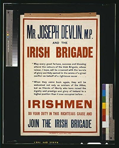 Photographs - INFINITE PHOTOGRAPHS Photo: Mr. Joseph Devlin, Irish Brigade, World War I, WWI, Irishmen, Recruiting, Join Today Size: