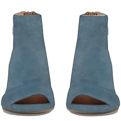 MOOMMO Women Open Toe Booties Sandals Heel Navy