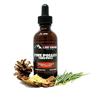 Pine Pollen Tincture - Natural Testosterone Booster - Nootropic Herb Packed with Amino Acids, Vitamin C, and More - Great for Hair and Skin Care - Vegan/Paleo / Keto Friendly, Gluten Free (2 fl oz)
