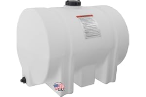 RomoTech 82123949 Horizontal Polyethylene Reservoir Water Tank with Legs, 125 Gallon, Made In The USA, Poly Tank For Water and Non-Flammable Liquids, Rust and Corrosion Proof
