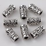 200pcs Tube Spacer Beads Findings Silver Plated 4mm for Jewelry Making (200pcs-7x3mm)
