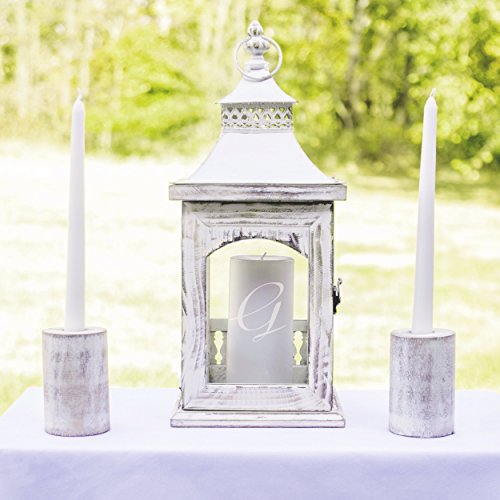 Cathy's Concepts Personalized Rustic Unity Lantern with Candle Holder, Letter G