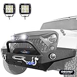 oEdRo Full Width JK Front Bumper + 2x Square LED