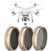 Neewer Multi-coated 3 Pieces Filter Kit for Autel X-Star, X-Star Premium Drones, Made of Ultra High Definition Glass and Aluminum Frame, Includes ND4/PL Filter, ND8/PL Filter, ND16/PL Filter (Gold)