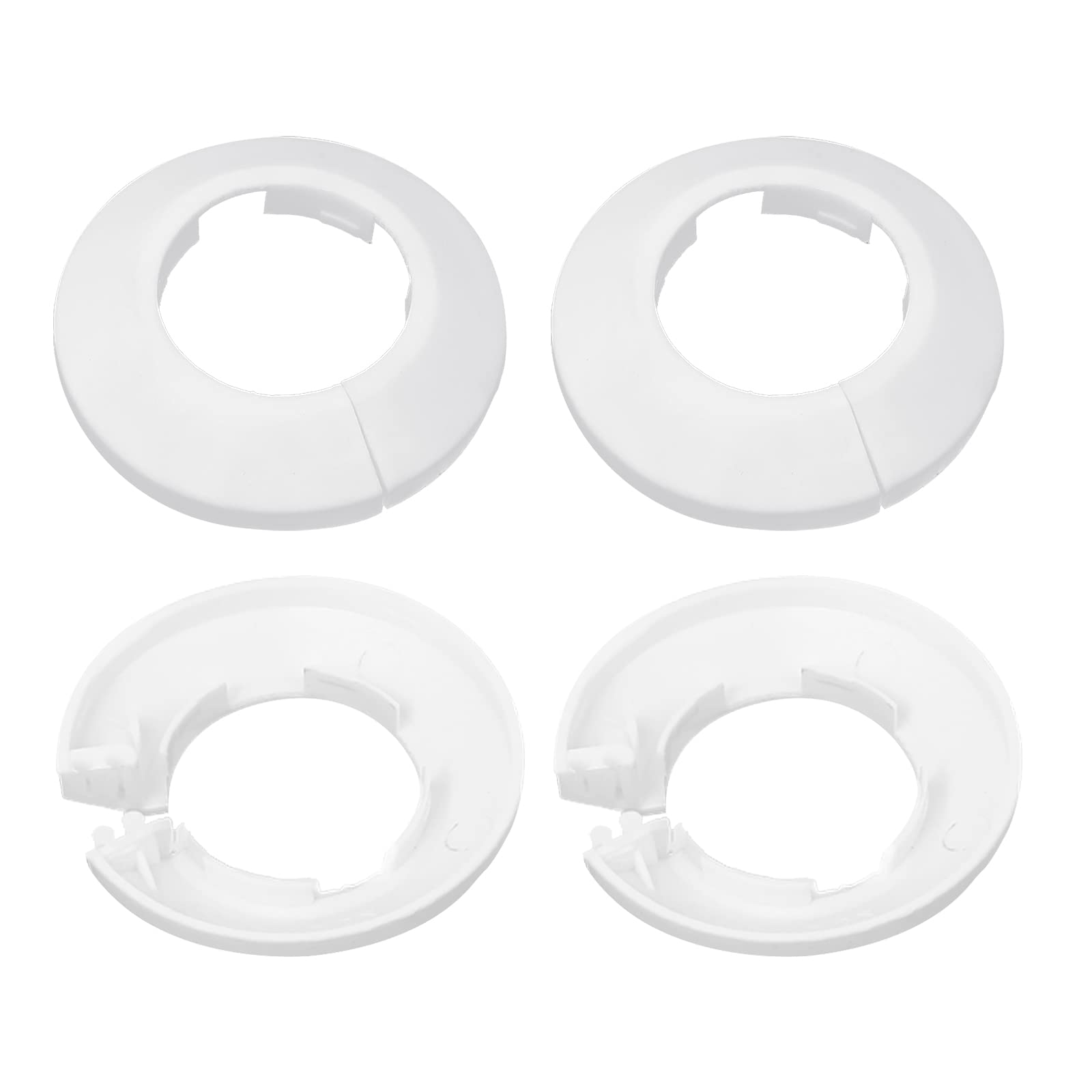 DTGN 60x16mm(DxT) Pipe Cover Decoration - 4Pack - Good for Bathroom Kitchen 32mm Dia Pipe - PP Plastic Escutcheon - White