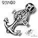 REAMOR 5pcs 5mm Hole 316L Stainless Steel Anchor Skull Beads Connectors Charms Pendant for Jewelry Making
