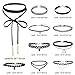 Maggie 10 PCS Choker Necklace with Pendant for Women Girls, Black Classic Velvet Stretch Gothic Tattoo Lace