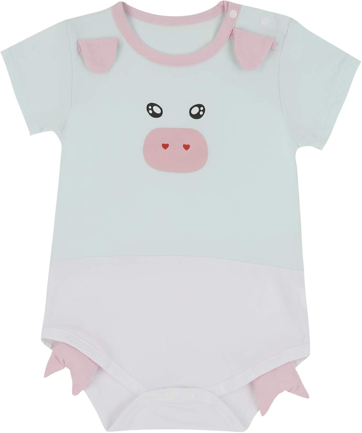 Buy Hopscotch Baby Boys and Baby Girls Cotton, Polyester Animal Printed with Applique Onesies in