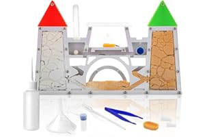 ELNMLHT Ant Farm Kit for Kids, Sand Ant Colony Terrarium Kit for Educational & Learning Science Toy for Boys, Girls & Adults (Red Green)