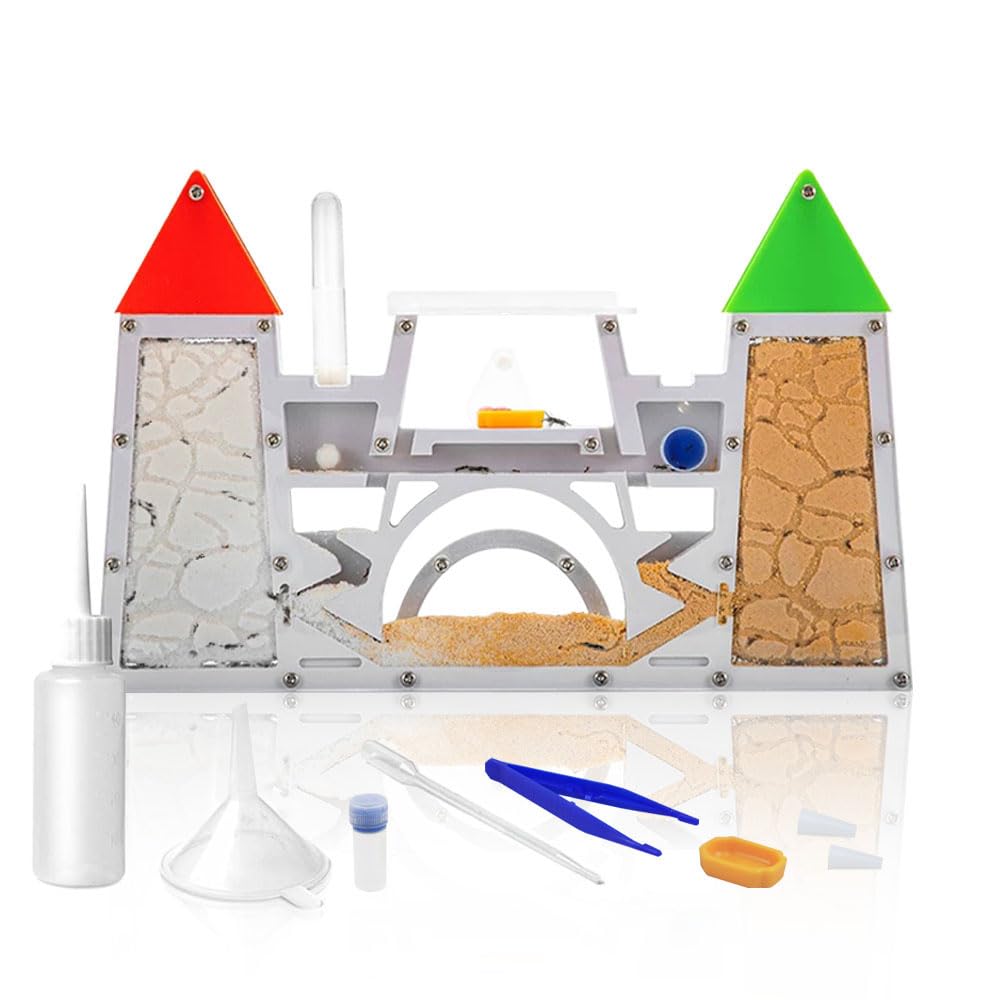 Photo 1 of ***CORRECT*** ELNMLHT Ant Farm Kit for Kids, Sand Ant Colony Terrarium Kit for Educational & Learning Science Toy for Boys, Girls & Adults (Red Green)