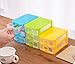 haoun 3-Tier Mini Desktop Organizer Drawer Type Storage Box - Blue