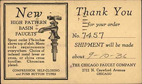 Vintage Advertising Postcard New High Pattern Basin Faucets The
