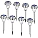 OAK LEAF Solar Walkway Lights Outdoor Garden Lights,8 Lumens,Dots Light Effect,8-Pack,Stainless Steel