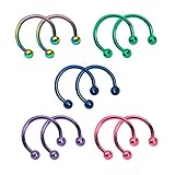 10-pack Anodized Titanium Horseshoe Circular Barbells - 16ga-5/16