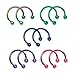 BodyJewelryOnline 10-Pack Anodized Titanium Horseshoe Circular Barbells - 16ga-5/16(8mm) - Perfect for Septum, Rook, Tragus, Daith, Nose, Ear Piercings