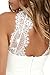 Lyrur Women's Formal Halter Neck Lace Key Hole Bodycon Party Dress (US4, 6036-white)