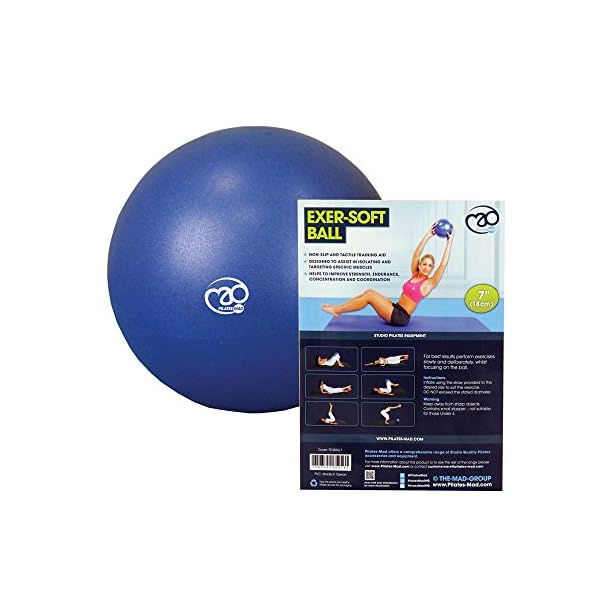 Fitness-Mad-Yoga-or-Pilates-Soft-Exersoft-Ball Fitness Mad Exer-Soft Stability Ball, Soft Pilates Ball, 3 Sizes: 7”, 9” & 12”, Mini Gym Ball for Pilates, Yoga, Core…