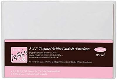 Anita's Plain White Cards & Envelopes 5x7in Pack of 50 240gsm