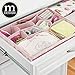 mDesign Fabric Drawer Organizer Bins, Kids/Baby Nursery Dresser, Closet, Shelf, Playroom Organization, Hold Clothes, Toys, Diapers, Bibs, Blankets, Set of 4, 2 Pack, Pink/White Polka Dot