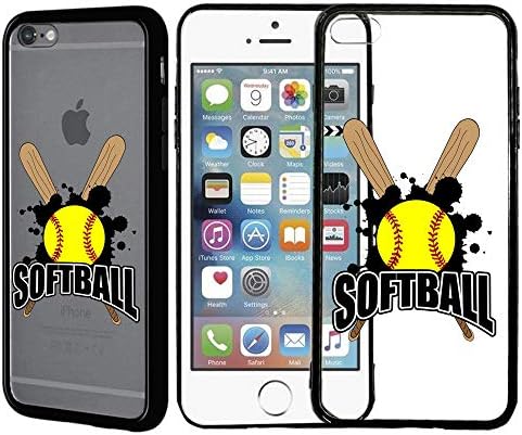 [Inkmodo] Clear TPU Case for iPhone 5 / 5S / SE - Softball Sticks Printed Unique Design Pattern Cover