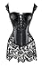 Kimring Women's Steampunk Gothic Faux Leather Bustier Corset with Lace Skirt