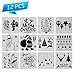 Christmas Stencil Set of 12 Painting Stencil, Laser Cut Painting Template for DIY Decor, Painting on Wood, Airbrush, Rocks and Walls Art