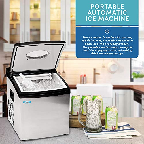 MaxiMatic MIM5802 Mr Freeze Portable Ice Maker, Stainless Steel on