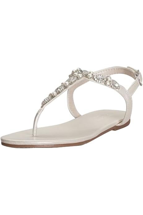 jeweled metallic ankle strap flat sandals