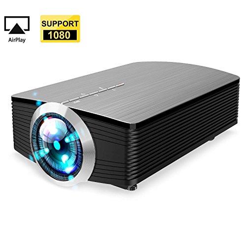 GAOAG Protable Mini Movie Projector Multimedia Home Theater Video Projector LCD 1080P for Home Theatre support HDMI USB SD VGA AV TV Laptop Game iPhone iPad Android Smartphone…