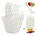 BAKHUK 100Pcs White Lace Cupcake Wrappers Cupcake Liners and 200Pcs White Baking Paper Cups Muffin cups for Wedding, Birthday, Party etc.