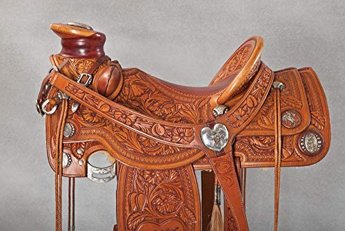 ME Enterprises Wade Tree A Fork Premium Western Leather Roping Ranch Work Horse Saddle Size 14″ to18 Inches Seat (15″ Inches Seat)