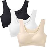 Women's Seamless Bras No Underwire Zero Feel Sleep Bralettes Full Coverage Sport Everyday Bra with Removable Pad