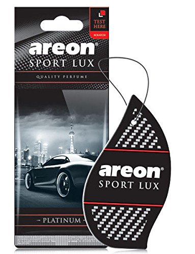 AREON SPORT LUX QUALITY PERFUME/COLOGNE CARBOARD CAR AND HOME AIR FRESHENER (12 PACK, PLATINUM)